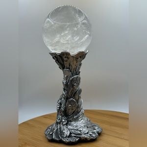 Clear Quartz Crystal Sphere with Peacock Stand